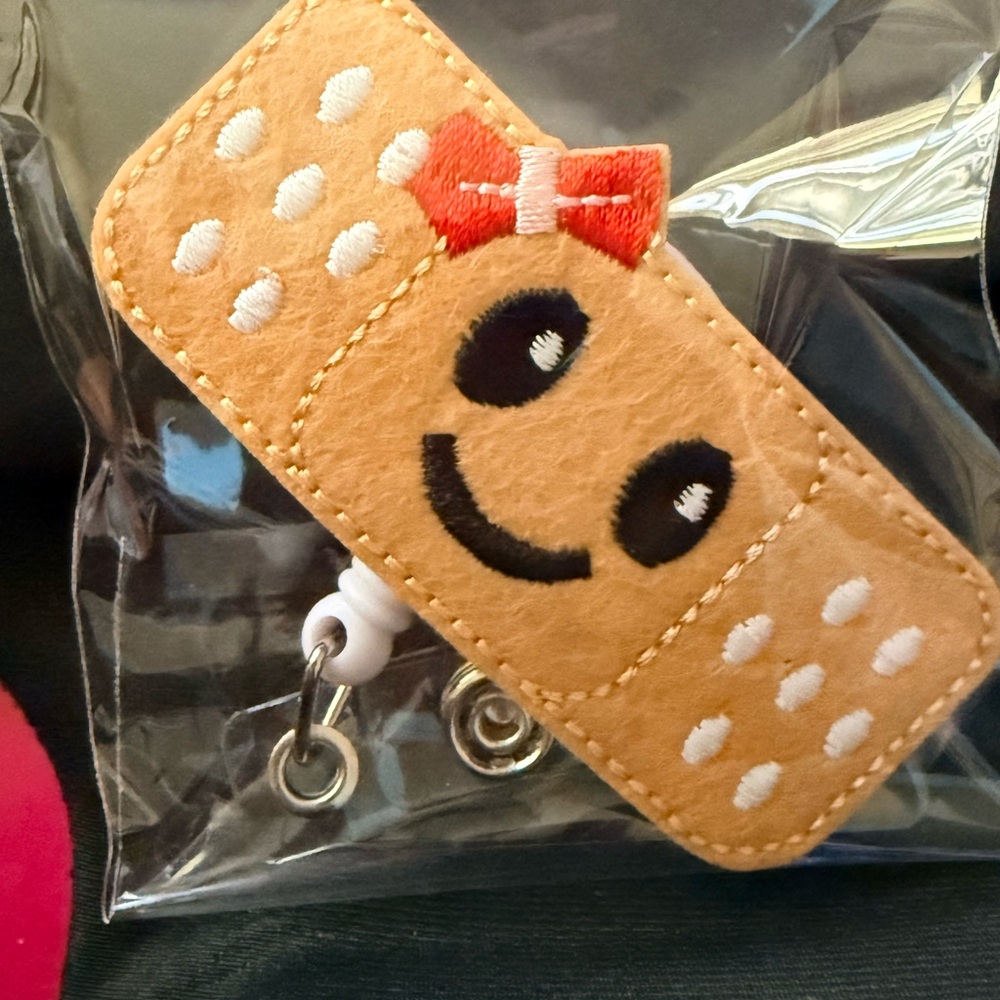 Cute Badge Reel  with Smiley Face
